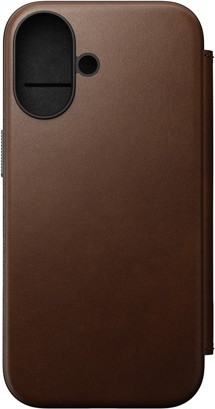 Nomad Modern Leather Folio kožené flipové pouzdro pro Apple iPhone 16 hnědé