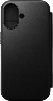 Nomad Modern Leather Folio kožené flipové pouzdro pro Apple iPhone 16 černé
