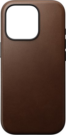 Nomad Modern Leather kožený zadní kryt pro Apple iPhone 16 Pro tmavě hnědý