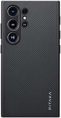 Pitaka PinButton aramidový kryt s NFC tlačítky a podporou MagSafe pro Samsung Galaxy S25 Ultra černý