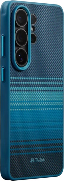 Pitaka Cairn odolný aramidový kryt s NFC tlačítky a podporou MagSafe pro Samsung Galaxy S26 Ultra modrý