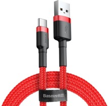 Baseus Cafule Series USB-A / USB-C 2m opletený červený kabel