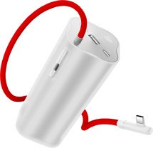 OnePlus SuperVOOC powerbanka 150W 20000mAh s integrovaným kabelem stříbrná/červená