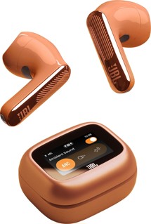 JBL Live Flex 4 bezdrátová sluchátka s dotykovým displejem a potlačením hluku oranžová