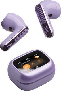 JBL Live Flex 4 bezdrátová sluchátka s dotykovým displejem a potlačením hluku fialová