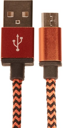 CELLFISH USB-A / micro USB 1m opletený oranžový kabel