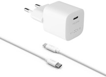 FIXED Mini 20W PD nabíječka s kabelem USB-C / USB-C 1m bílá