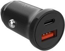 FIXED 20W PD nabíječka do auta s 1x USB-A a 1x USB-C výstupem černá