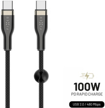FIXED USB-C / USB-C 100W 1,2m černý kabel