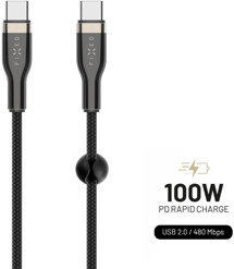 FIXED USB-C / USB-C 100W 2m černý kabel