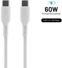 FIXED Liquid silicone USB-C / USB-C 60W 0,5m bílý kabel