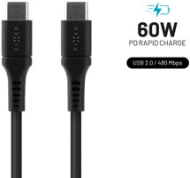 FIXED Liquid silicone USB-C / USB-C 60W 1,2m černý kabel