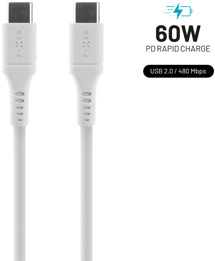 FIXED Liquid silicone USB-C / USB-C 60W 1,2m bílý kabel
