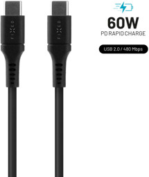 FIXED Liquid silicone USB-C / USB-C 60W 2m černý kabel