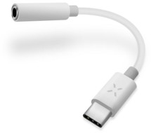 FIXED Link USB-C / jack 3,5mm sluchátkový adaptér s DAC převodníkem bílý