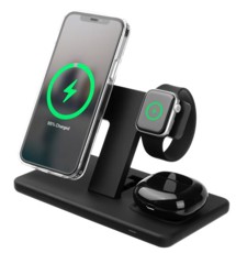 FIXED 15W MagPowerstation 3v1 bezdrátová nabíječka s podporou MagSafe černá