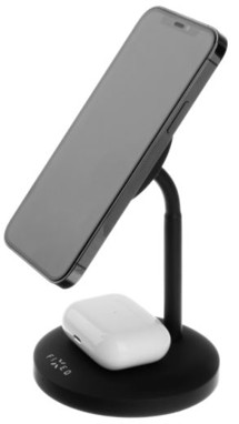 FIXED MagStand 15W 2v1 bezdrátová nabíječka s podporou MagSafe černá