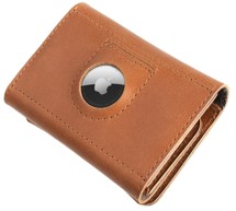 FIXED Tripple Wallet for AirTag kožená peněženka z pravé hovězí kůže hnědá