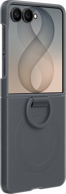 Samsung silikonový zadní kryt s kroužkem na prst pro Samsung Galaxy Z Flip8 černý
