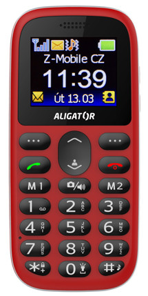 Aligator A510 Senior Red + nabíjecí stojánek