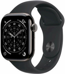 Apple Watch Series 11 42mm Cellular Slate Titanium + Black Sport Band S/M