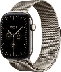 Apple Watch Series 12 46mm Cellular Natural + Natural Milanese Loop S/M