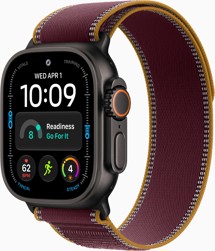 Apple Watch Ultra 4 Black + Burgundy Trail Loop S/M