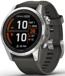 Garmin fenix 7S Pro Solar Silver Black