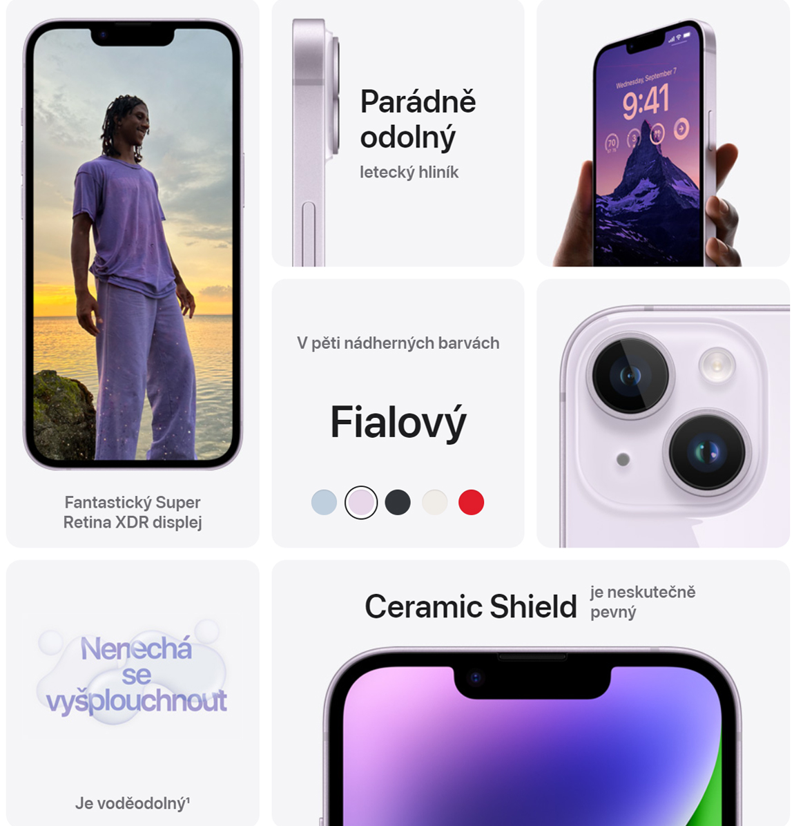 Apple iPhone 14 fialový