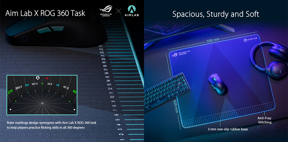 ASUS ROG Hone Ace Aim Lab Edition podložka pod myš černá