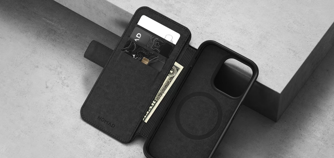 Nomad Modern Leather Folio iPhone 15 series