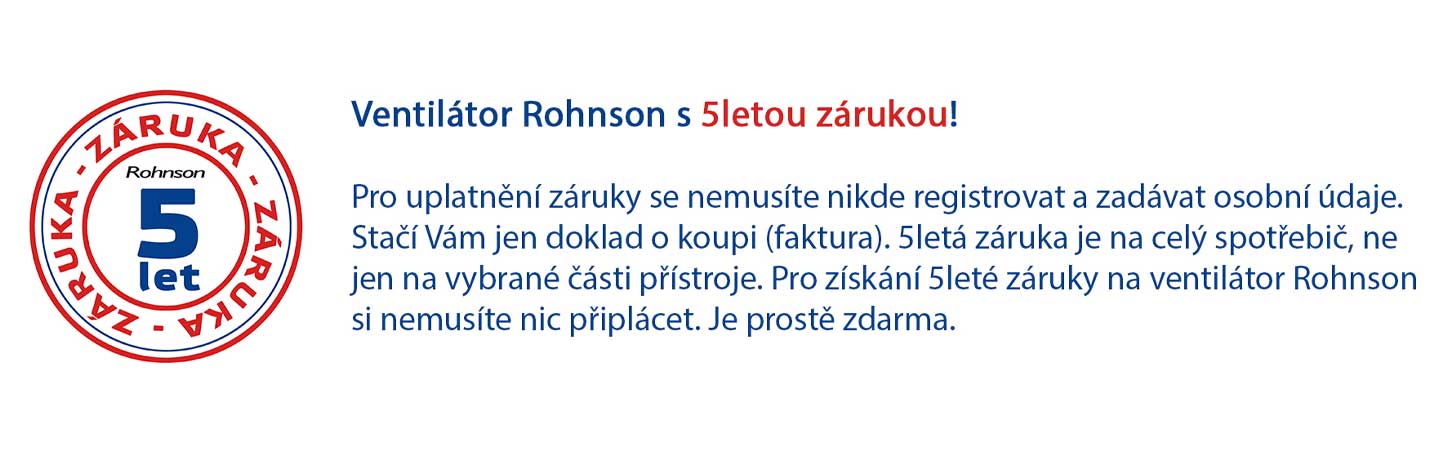 Rohnson prodloužená záruka 5 let