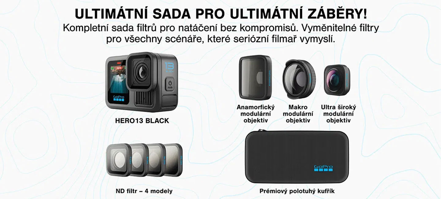 GoPro HERO13 Black + set objektivů řady HB